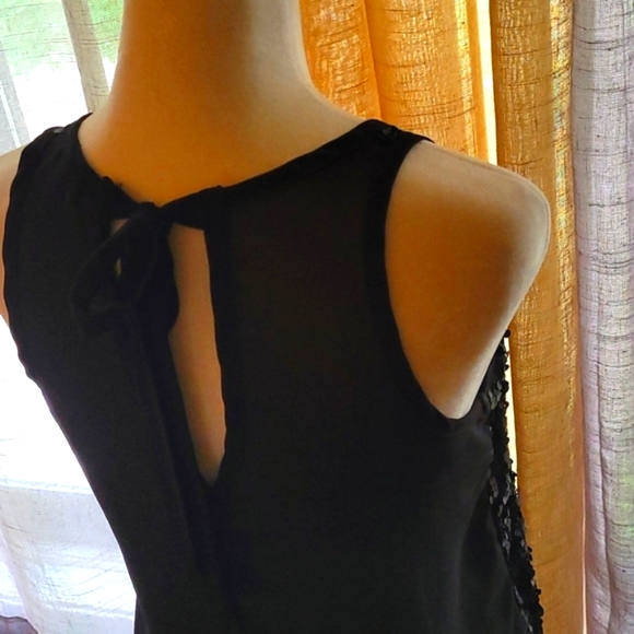 KIRRA SLEEVELESS BLACK DRESSY BLOUSE WITH SEQUINS - Picture 8 of 12
